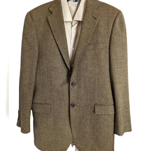 Burberry London Tan Tweed Single Breasted (Nordstrom) Jacket...Size 40L